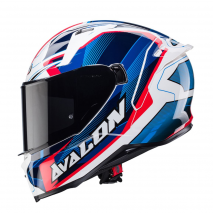 Casco CABERG AVALON X OPTIC BLANCO/AZUL/ROJO