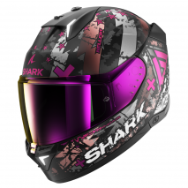 GORRA SHARK SKWAL i3 HELLCAT MAT NEGRO/CROMO/ROSA 