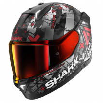 CAP SHARK SKWAL i3 HELLCAT MAT PRETO/CROMADO/VERME