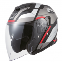 CAPACETE ABERTO MY OF835 MAT/CINZA/VERMELHO