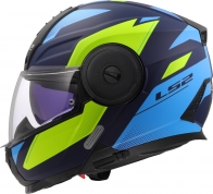 CAPACETE LS2 FF902 SCOPE II DURIA  AZUL/AML HI-VIS